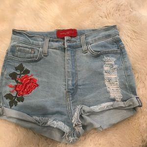 Akira Embroidered Jean Shorts